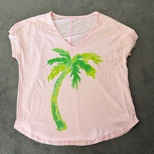 Lilly Pulitzer Pink Palm Tree Tee